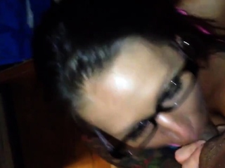 Actual blonde newbie giving a POV blowjob