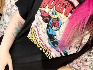 Nice Massive Boobs On Masturbating Redhead