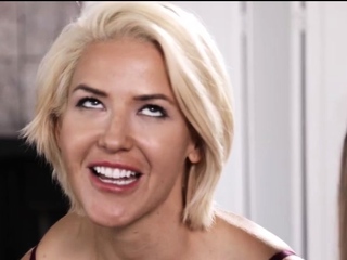 Package and Gizelle have intercourse on a small sofa