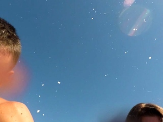 Redhead amateur teen fucking outdoors POV