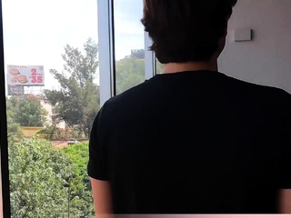 Amateur latin twink celebrating on his mates massive cock