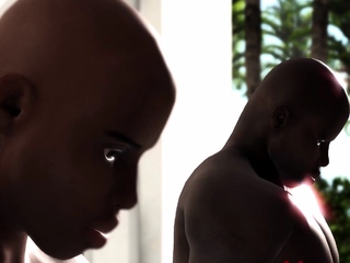 Group sex on the island. Black large guys fuck hot horny girls