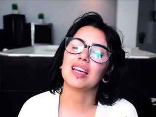 Slutty Latina in glasses desires huge dick