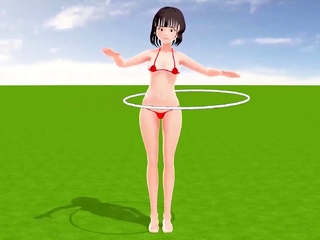 Toyota Nono Anime girl wearing a largely naked micro bikini.
