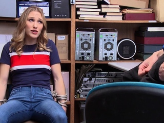 A teen shoplifter admits then gets fucked by safety guard