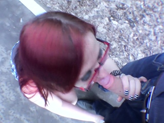 Amateur redhead girlfriend blowjob and anal with creampie