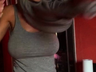 Blonde solo jerking off