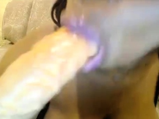 Busty brunette with huge boobs rides cock