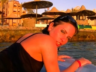 Girlfriend Leony Aprill who knows how to play with her cave