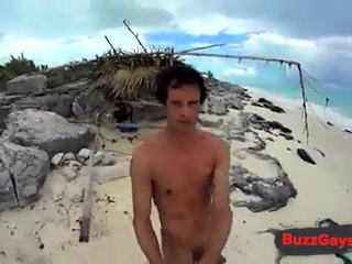 Str8 males jerk off in Cuba beach Playa