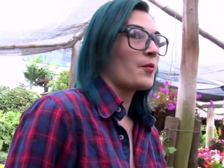 Wild pickup and fuck with horny colored hair Colombian babe