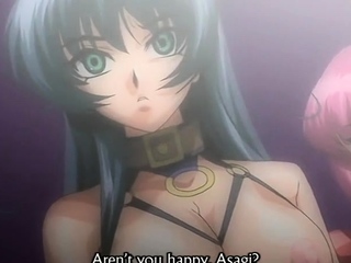 Brunette cums to hentai