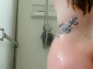 Hot brunette large boobs toying pink pussy