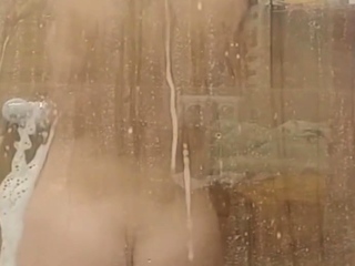 stepsister 19 showering when my cum flows