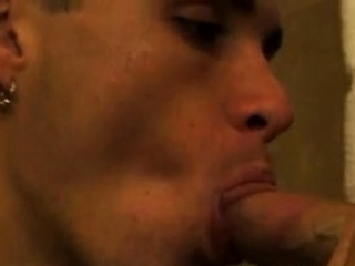 Twink homo boy rides large wang and provides a sloppy blowjob