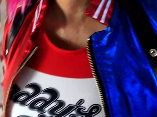 Blonde with Huge Boobs Offers Blowjob to Her Dildo on Liv additional