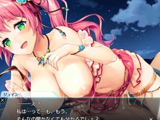 Brunette cums to hentai