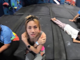 Immediately after hiking Asian teen rode large cock