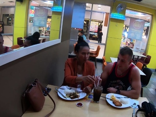 Amateur Asian European couple possessing sex