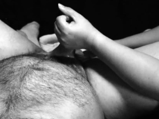 Amateur MILF handjob busty blonde wanks with enthusiasm