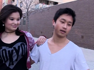 Asian pornstar fucks Spanish and Chinese guys even though redhead