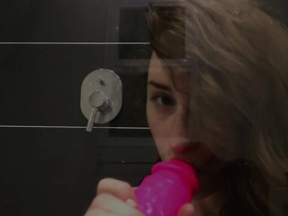 Attractive teen ebony solo toy masturbation