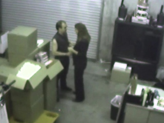 Couple Blowjob on warehouse