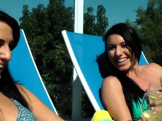 Horny dommes toying dudes ass