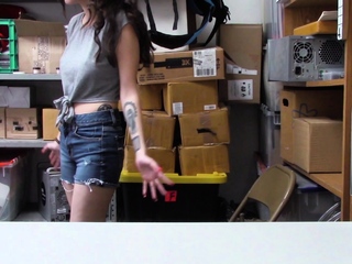 Large boobed notorious teen thief fucked