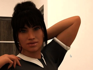 Outside double penetration of a hot busty girl