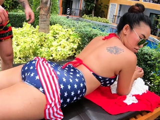 Thai Slut Polly Is Receiving Fucked Immediately after The Pool Celebration