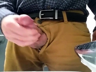 Tiny cock daddy wank at function with major cum spurt two