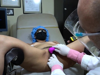 Busty latina MILF toys her pussy on cam