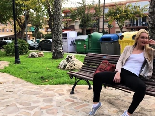 European amateur fucks a massive dick outdoors pov