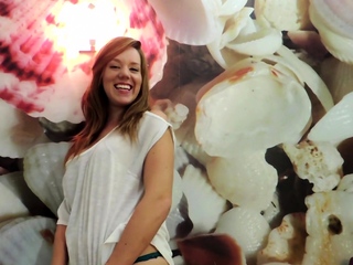 Shy blonde Lizzie gobbles up his large black cock