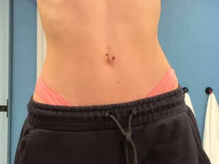 Amateur striptease and Solo masturbation