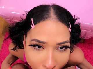 Petite POV stepteen sucks and rides