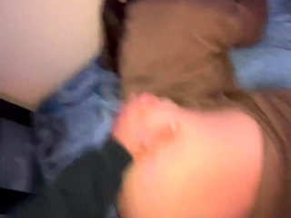 Amateur brunette fucks two major cocks