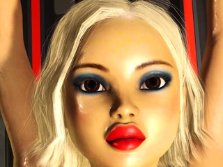 Attractive blonde has crazy fuck with a green alien in a spaceship