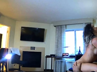 Chubby Blonde MILF Displaying Her Huge Boobs