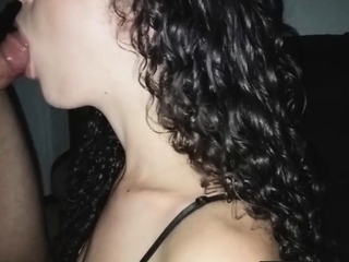 Cuckold released the property for his girl to suck one more 1.