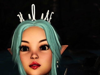 Threesome with a attractive hot fairy and two orcs in forest