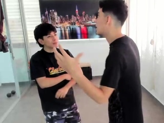 Cute brunette gay Asian twinks obtaining sex below the shower