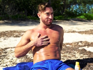 Gay hunk anally fucked in missionary by bareback dude