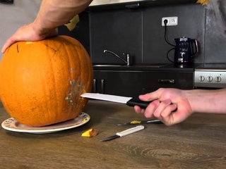 MATURE4K. Halloween pumpkin pie