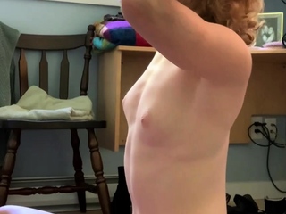 Attractive tiny titted brunette Judy C