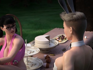 Fantasy futa animation with major tits babes