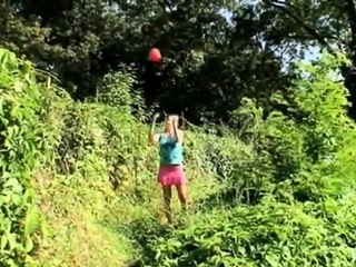 Teen fucked outdoors