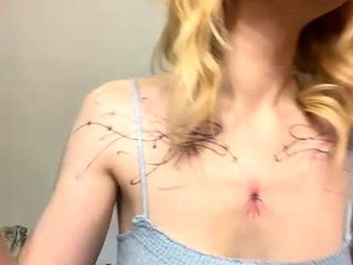 Cute blonde teen solo