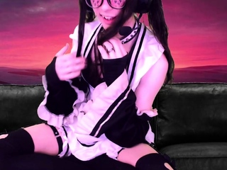 Cute curly brunette solo webcam masturbation